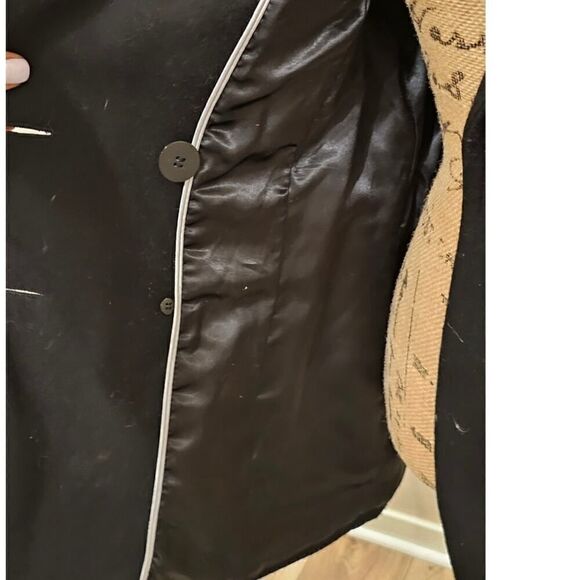 Kenneth Cole New York 3/4 Length Black Pea Coat Size 14 - Picture 9 of 13